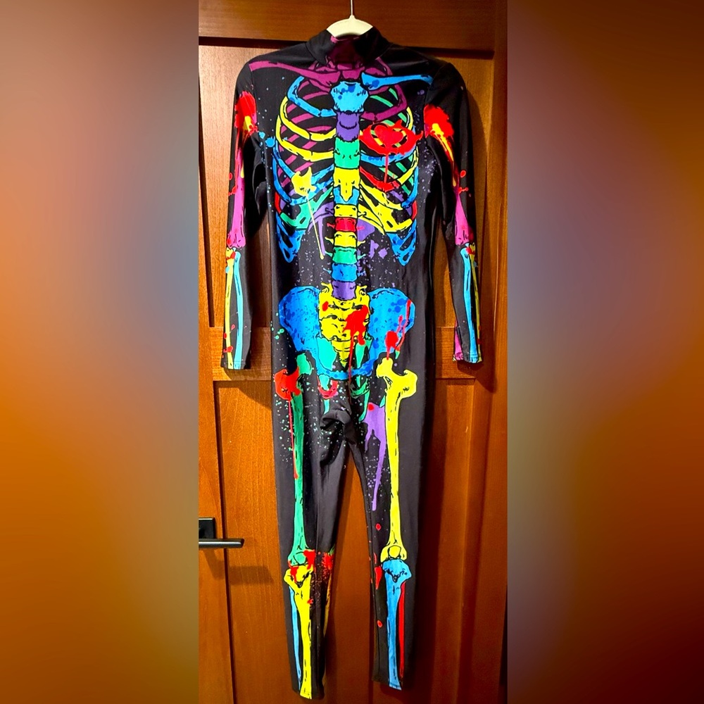Colorful skeleton bodysuit size M